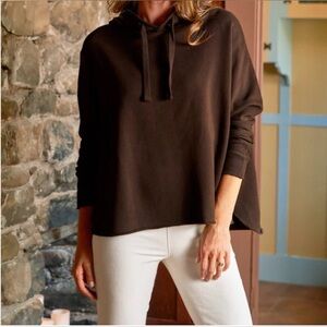 Frank & Eileen Kane Capelet Hoodie XS Brown Cotton Triple Fleece LAB521TF